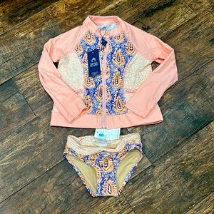 NWT Cabana Life Rashguard Swim Set